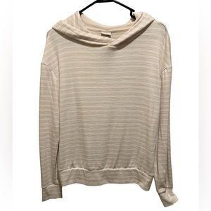 A New Day light weight long sleeve hoodie. Cream and white. Size S.